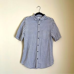 Grey and White Striped Old Navy Men’s Shirt